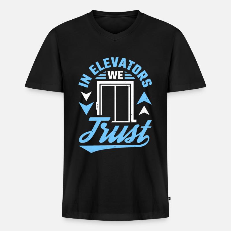 Elevator Elevator - Men's Premium Organic T-shirt with V-neck - black
