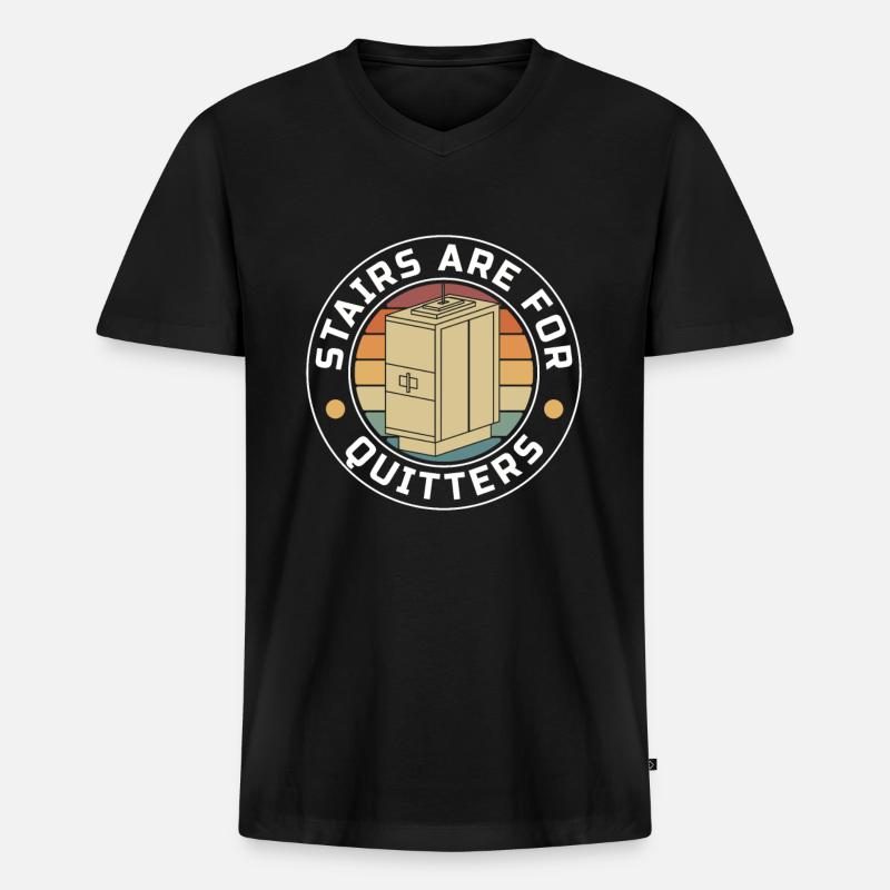 Elevator Elevator - Men's Premium Organic T-shirt with V-neck - black