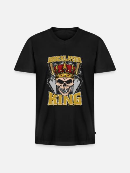 Maurer Bricklayer King - Men's Premium Organic T-shirt with V-neck - black