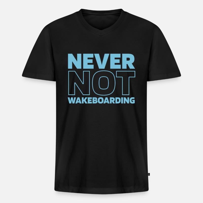 Wakeboard Wakeboarder - Männer Premium Bio T-Shirt mit V-Ausschnitt - Schwarz