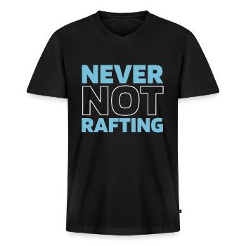 Rafting - Men's Premium Organic T-shirt with V-neck - black - Front - Nico (187cm)