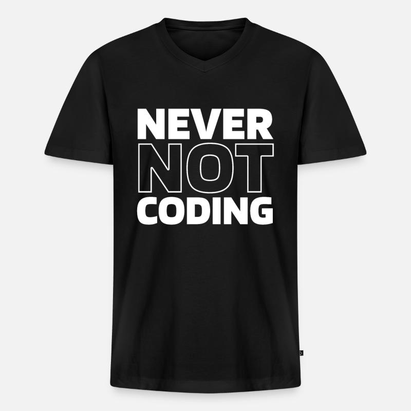 Entwickler Coder Programmierer - Männer Premium Bio T-Shirt mit V-Ausschnitt - Schwarz