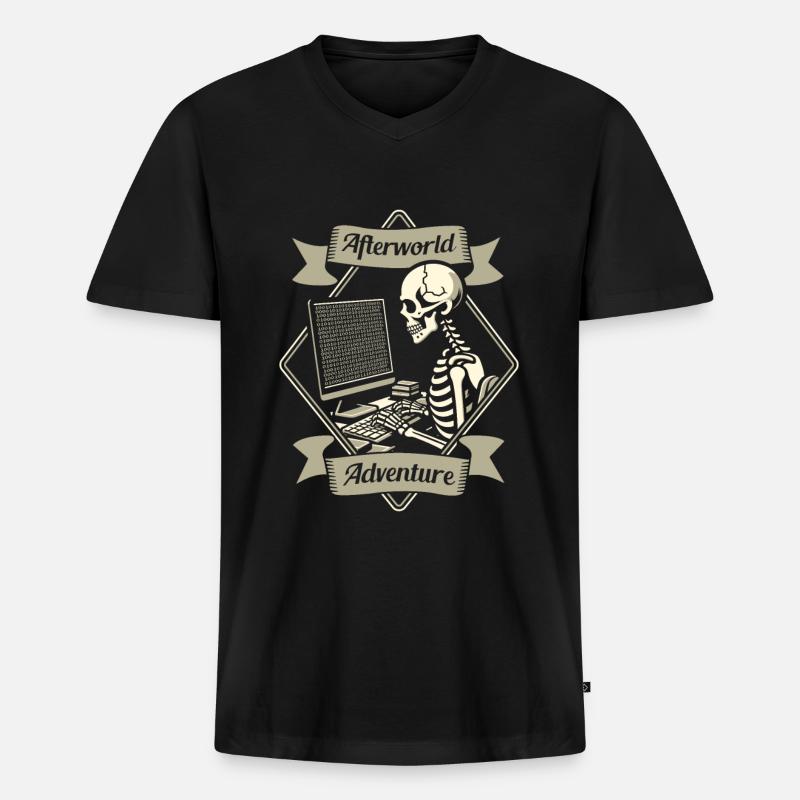 Entwickler Coder Programmierer - Männer Premium Bio T-Shirt mit V-Ausschnitt - Schwarz