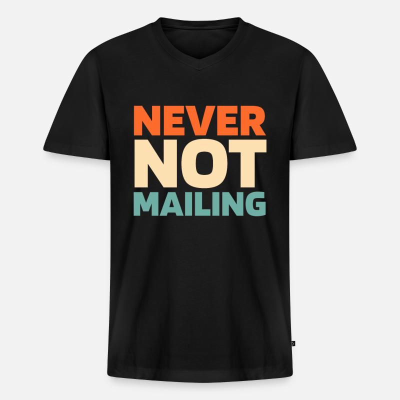 Postbote Briefträger - Männer Premium Bio T-Shirt mit V-Ausschnitt - Schwarz