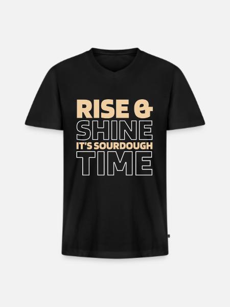 Sauerteig Brot - Männer Premium Bio T-Shirt mit V-Ausschnitt - Schwarz