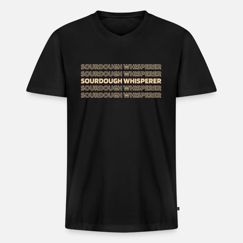 Sauerteig Brot - Männer Premium Bio T-Shirt mit V-Ausschnitt - Schwarz