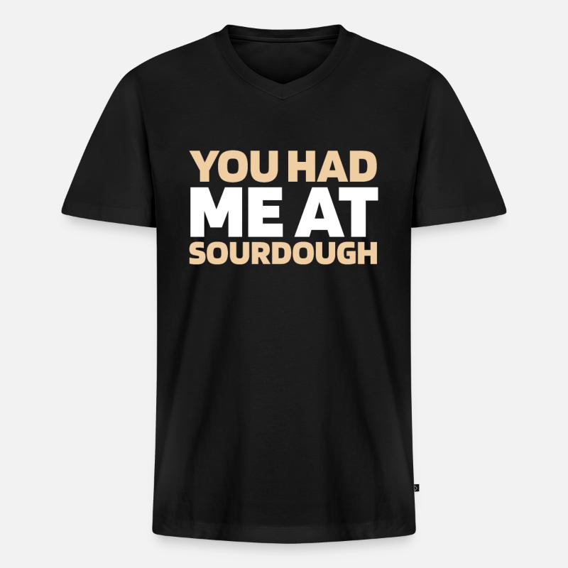Sauerteig Brot - Männer Premium Bio T-Shirt mit V-Ausschnitt - Schwarz