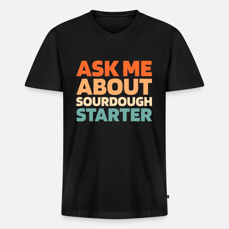 Sauerteig Brot - Männer Premium Bio T-Shirt mit V-Ausschnitt - Schwarz