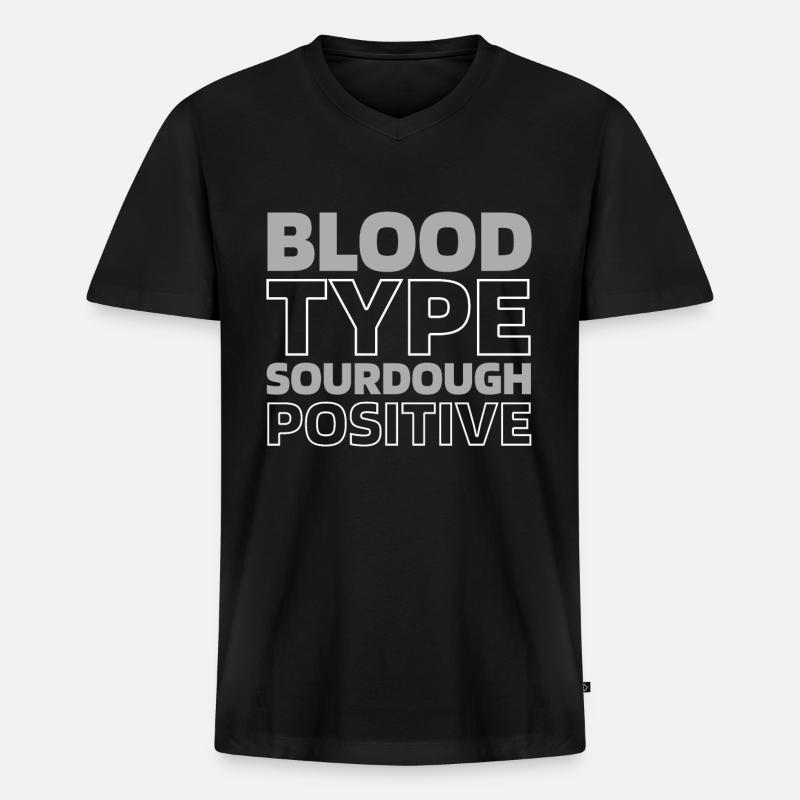 Sauerteig Brot - Männer Premium Bio T-Shirt mit V-Ausschnitt - Schwarz