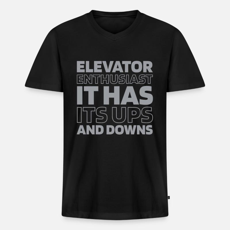 Elevator Elevator - Men's Premium Organic T-shirt with V-neck - black