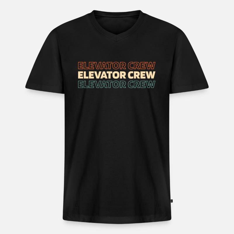 Fahrstuhl Aufzug - Männer Premium Bio T-Shirt mit V-Ausschnitt - Schwarz