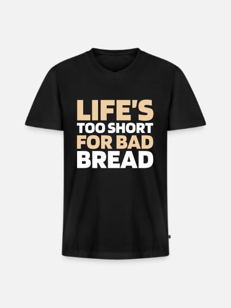 Sauerteig Brot - Männer Premium Bio T-Shirt mit V-Ausschnitt - Schwarz