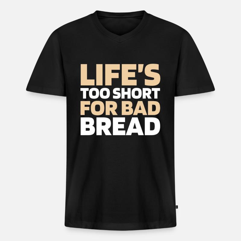 Sauerteig Brot - Männer Premium Bio T-Shirt mit V-Ausschnitt - Schwarz