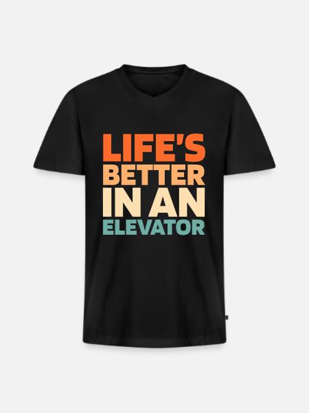 Elevator Elevator - Men's Premium Organic T-shirt with V-neck - black