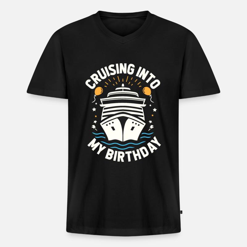 Kreuzfahrt - Männer Premium Bio T-Shirt mit V-Ausschnitt - Schwarz