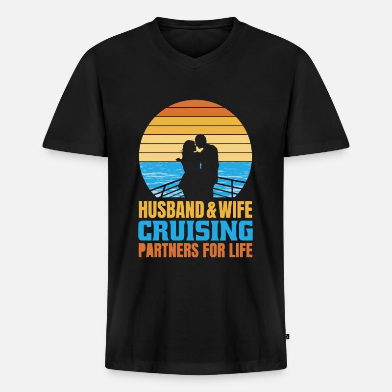Kreuzfahrt - Männer Premium Bio T-Shirt mit V-Ausschnitt - Schwarz
