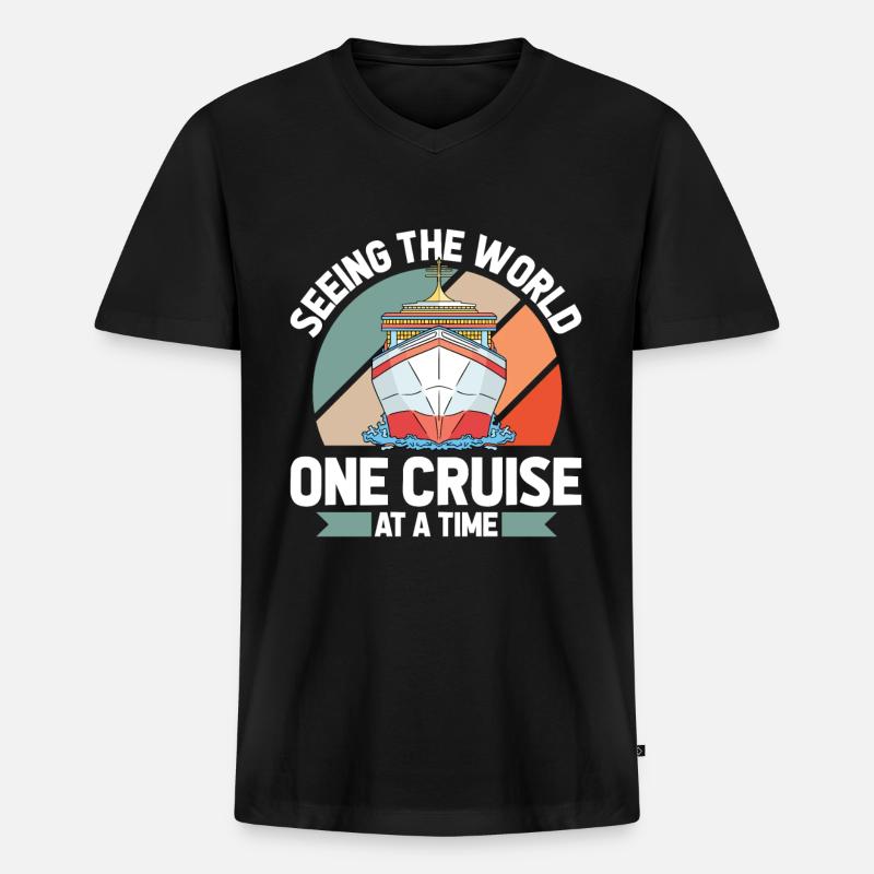 Kreuzfahrt - Männer Premium Bio T-Shirt mit V-Ausschnitt - Schwarz