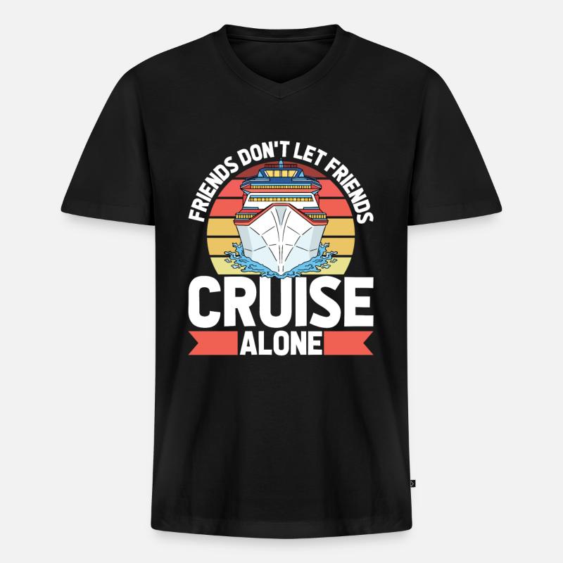 Kreuzfahrt - Männer Premium Bio T-Shirt mit V-Ausschnitt - Schwarz