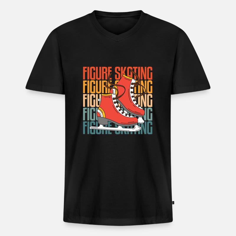 Eiskunstlauf Eiskunstläuferin - Männer Premium Bio T-Shirt mit V-Ausschnitt - Schwarz