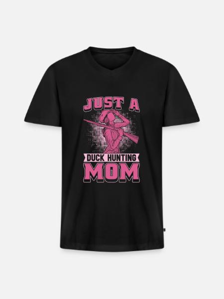 Ente Jagd Entenjagd Mutter - Männer Premium Bio T-Shirt mit V-Ausschnitt - Schwarz