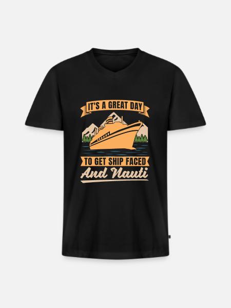 Kreuzfahrt - Männer Premium Bio T-Shirt mit V-Ausschnitt - Schwarz