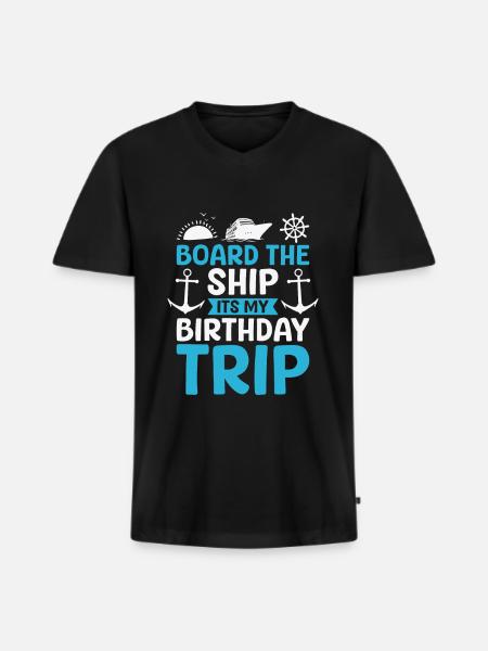 Croisière - T-shirt encolure en V Premium bio Homme - noir