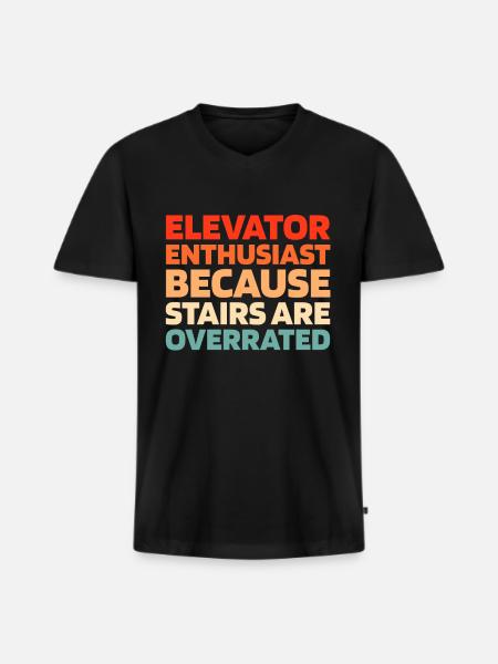 Elevator Elevator - Men's Premium Organic T-shirt with V-neck - black