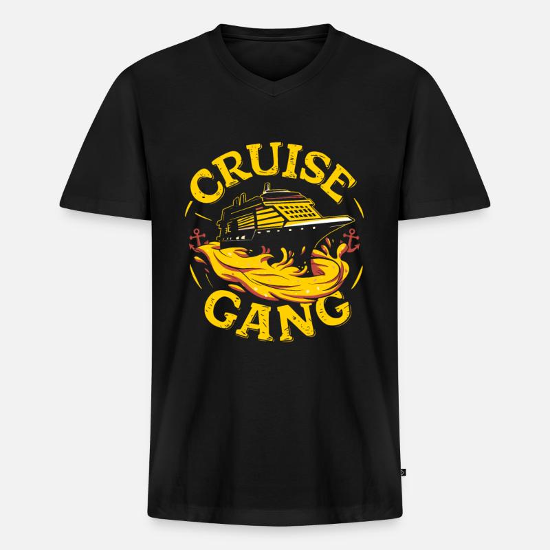 Kreuzfahrt - Männer Premium Bio T-Shirt mit V-Ausschnitt - Schwarz