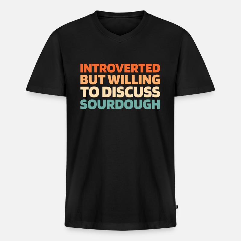 Sauerteig Brot - Männer Premium Bio T-Shirt mit V-Ausschnitt - Schwarz