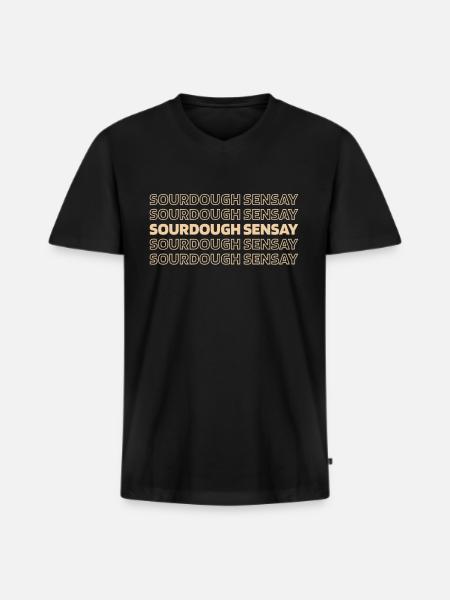 Sauerteig Brot - Männer Premium Bio T-Shirt mit V-Ausschnitt - Schwarz