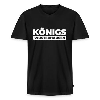Deutsche Stadt Königs Wusterhausen Brandenburg - Männer Premium Bio T-Shirt mit V-Ausschnitt - Schwarz - Vorne - Nico (187cm)