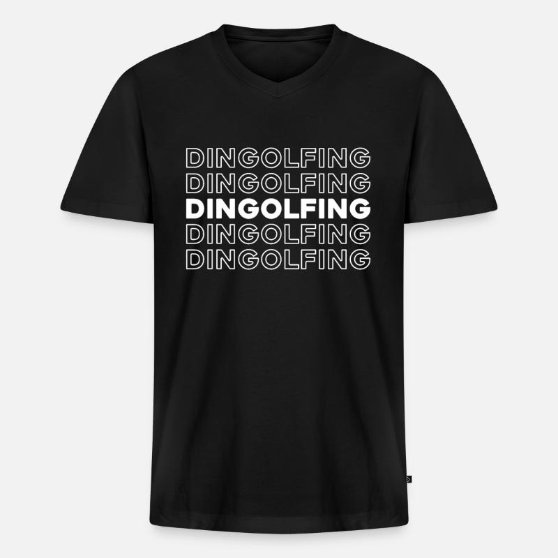 Deutsche Stadt Dingolfing Bayern - Männer Premium Bio T-Shirt mit V-Ausschnitt - Schwarz
