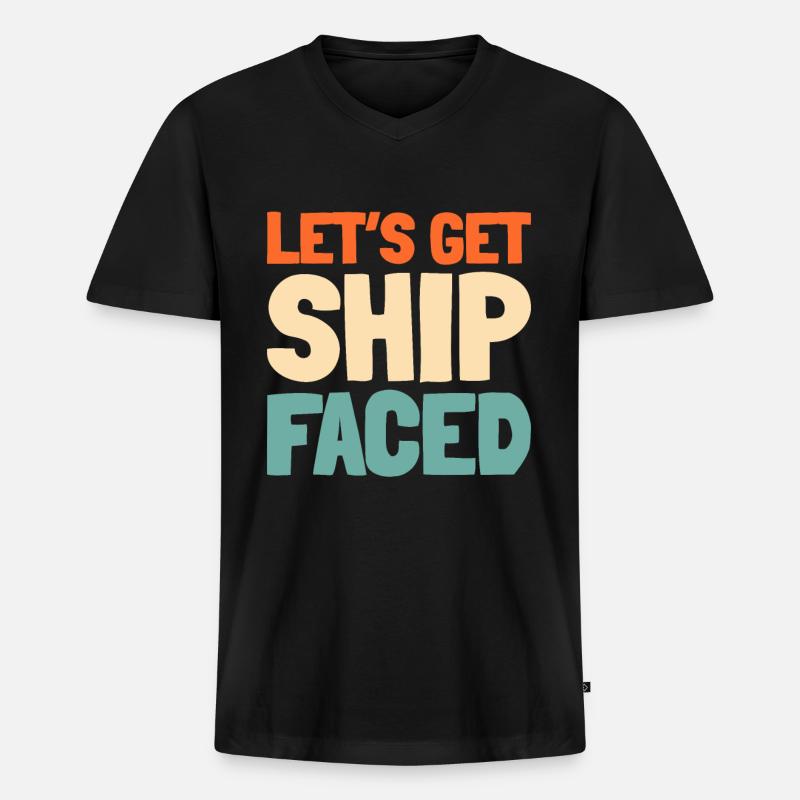Kreuzfahrt - Männer Premium Bio T-Shirt mit V-Ausschnitt - Schwarz