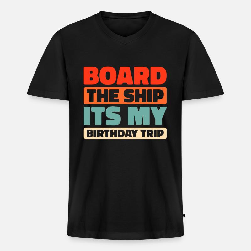 Kreuzfahrt - Männer Premium Bio T-Shirt mit V-Ausschnitt - Schwarz