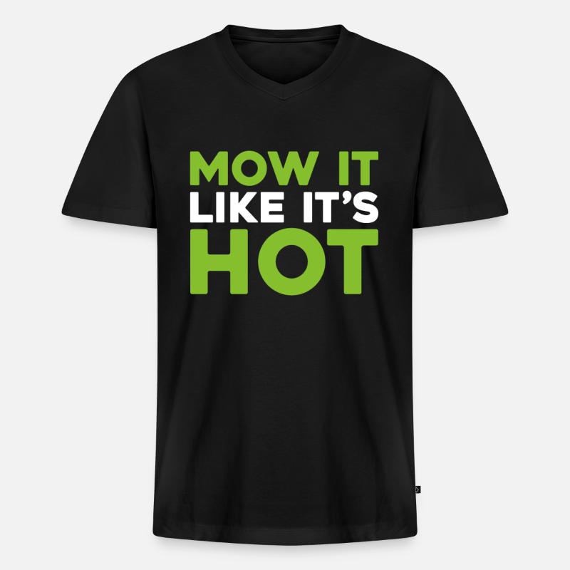 Rasenmäher Mähen - Männer Premium Bio T-Shirt mit V-Ausschnitt - Schwarz