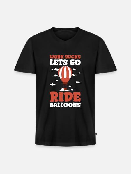 Hot Air Ballooning Ballooning - Men's Premium Organic T-shirt with V-neck - black