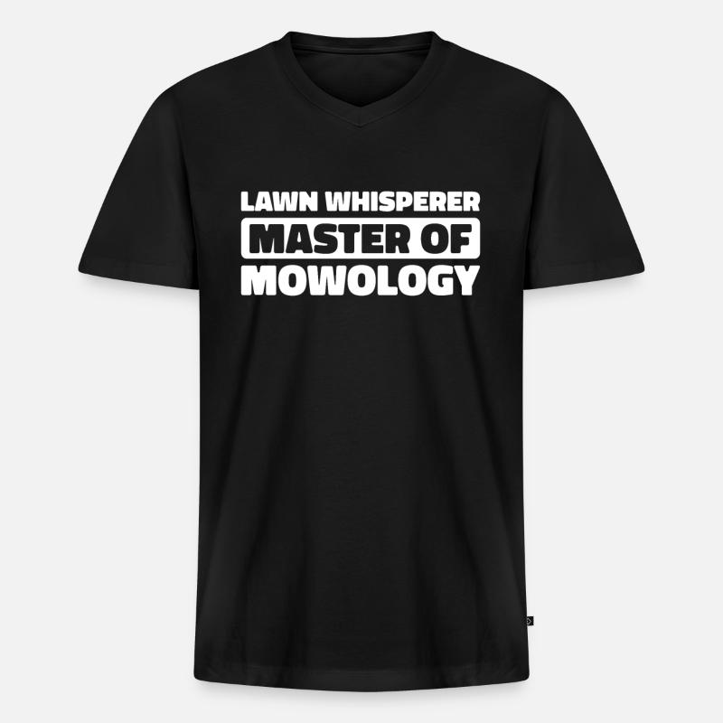 Rasenmäher Mähen - Männer Premium Bio T-Shirt mit V-Ausschnitt - Schwarz