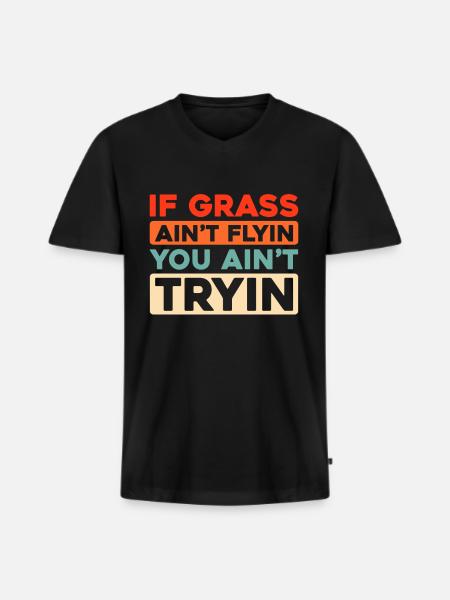 Lawn mower mowing - Men's Premium Organic T-shirt with V-neck - black