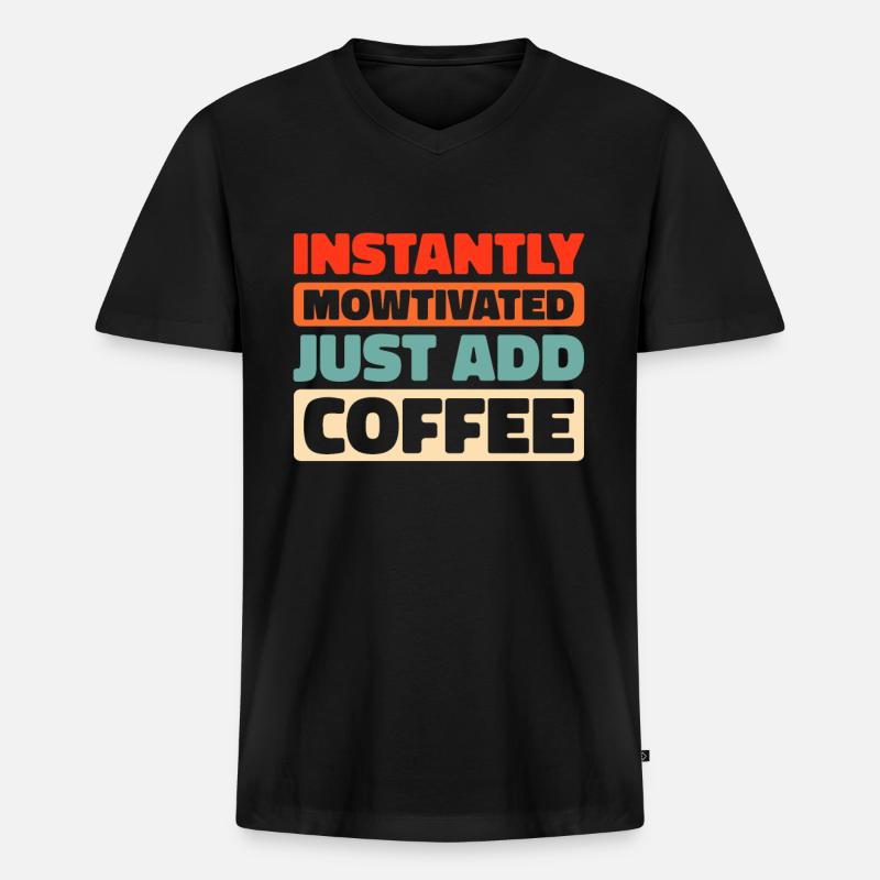 Rasenmäher Mähen - Männer Premium Bio T-Shirt mit V-Ausschnitt - Schwarz