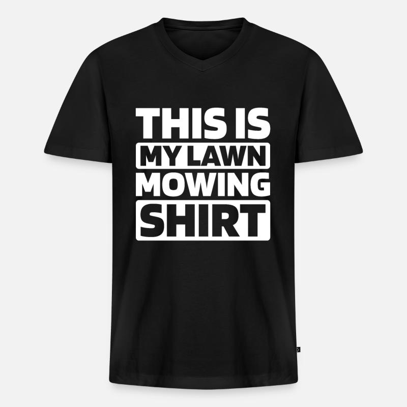 Rasenmäher Mähen - Männer Premium Bio T-Shirt mit V-Ausschnitt - Schwarz