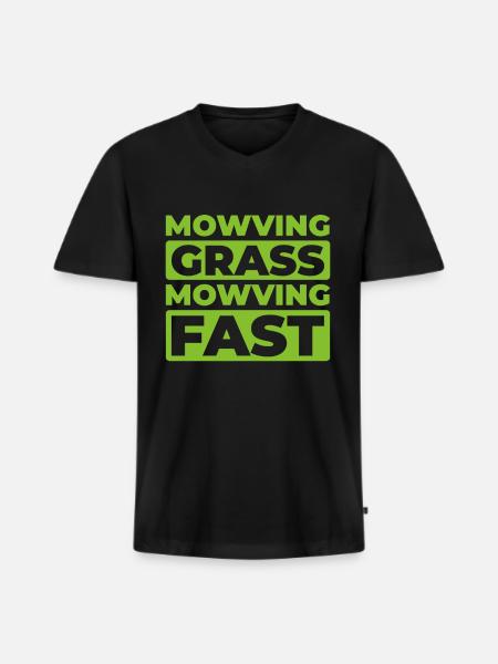 Lawn mower mowing - Men's Premium Organic T-shirt with V-neck - black