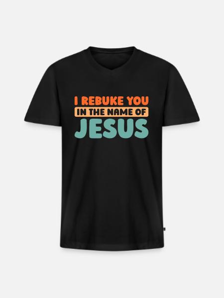 Christian Christianity - Men's Premium Organic T-shirt with V-neck - black