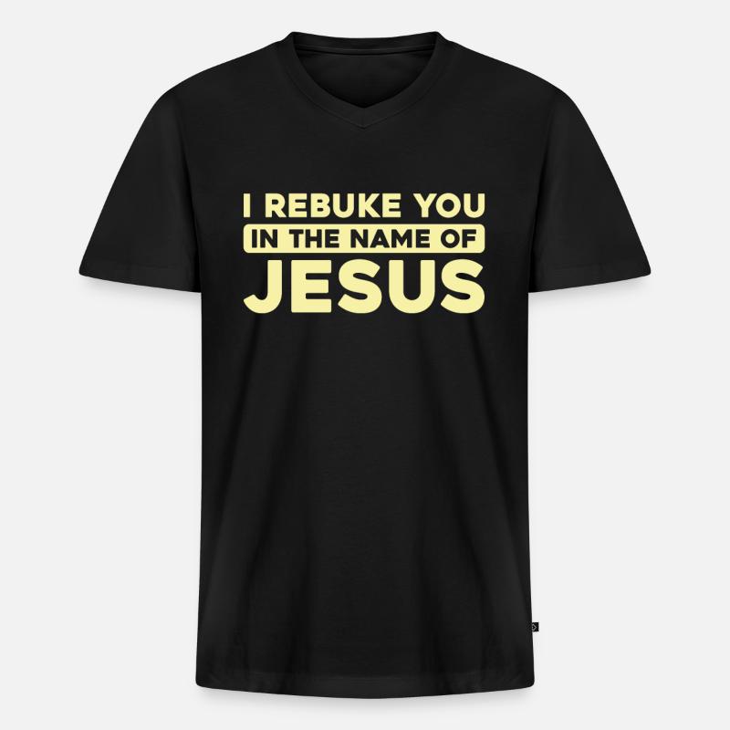 Christ Christentum - Männer Premium Bio T-Shirt mit V-Ausschnitt - Schwarz