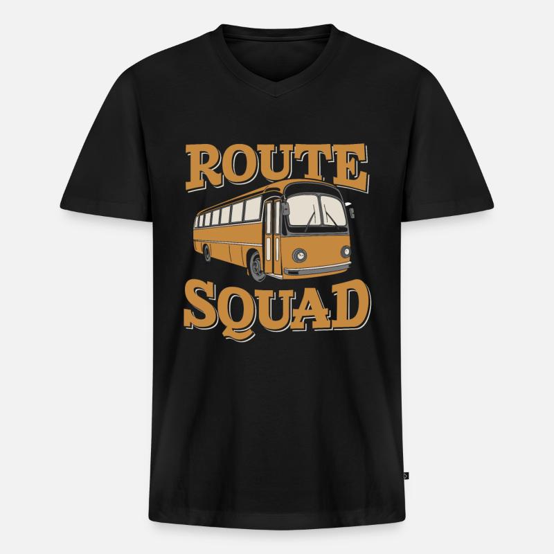Bus Busfahrer Kader - Männer Premium Bio T-Shirt mit V-Ausschnitt - Schwarz