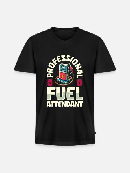 Pump attendant - Men's Premium Organic T-shirt with V-neck - black
