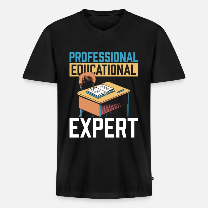 Pädagoge - Männer Premium Bio T-Shirt mit V-Ausschnitt - Schwarz