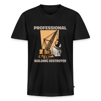 Sprengmeister - Männer Premium Bio T-Shirt mit V-Ausschnitt - Schwarz - Vorne - Nico (187cm)