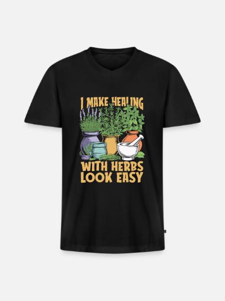 Homöopath - Männer Premium Bio T-Shirt mit V-Ausschnitt - Schwarz