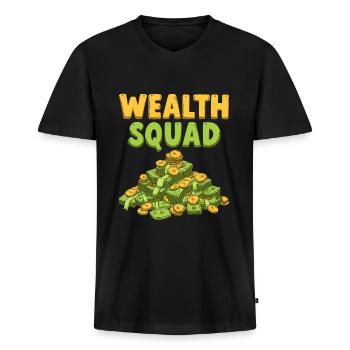 Cadre des conseillers financiers - T-shirt encolure en V Premium bio Homme - noir - Devant - Nico (187cm)