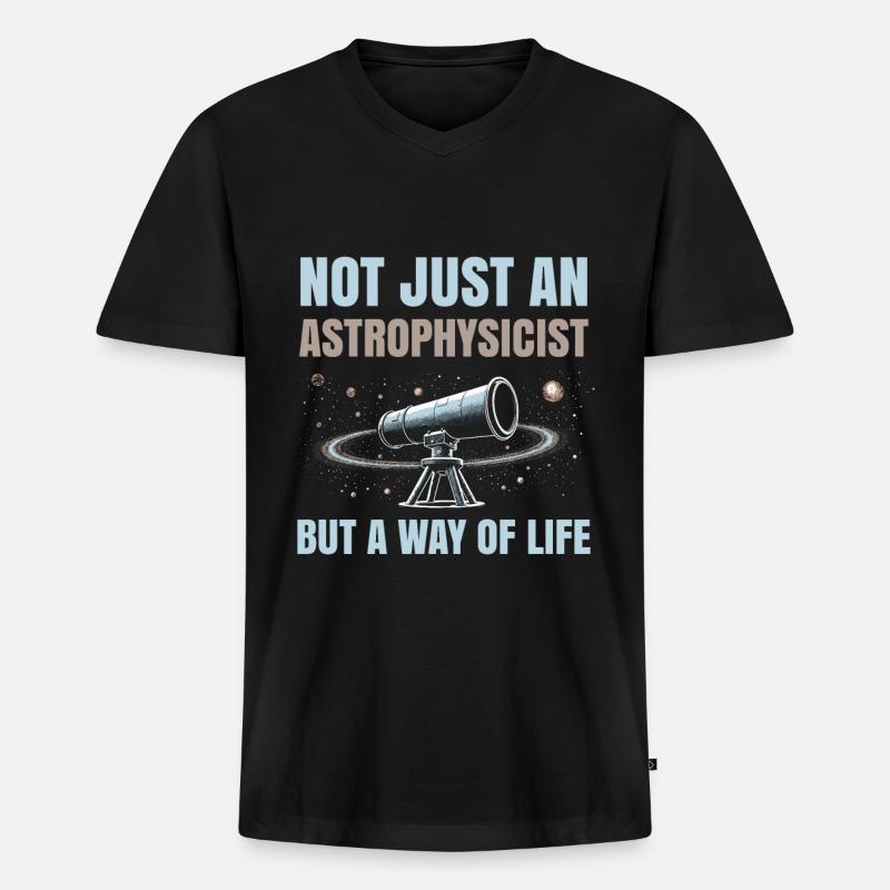 Astrophysiker - Männer Premium Bio T-Shirt mit V-Ausschnitt - Schwarz